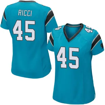 Men's Nike Giovanni Ricci Black Carolina Panthers Team Game Jersey